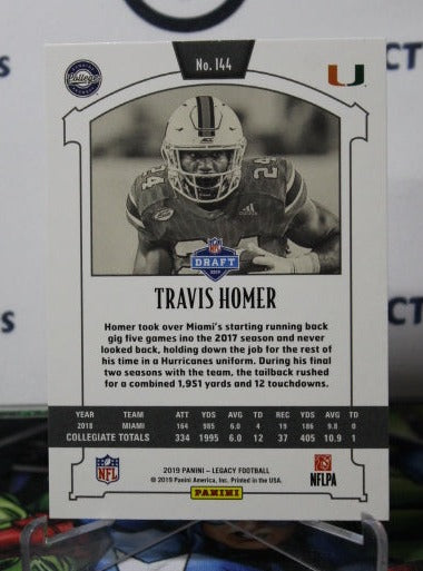 2019 LEGACY TRAVIS HOMER # 144 ROOKIE NFL SEATTLE SEAHAWKS GRIDIRON  CARD