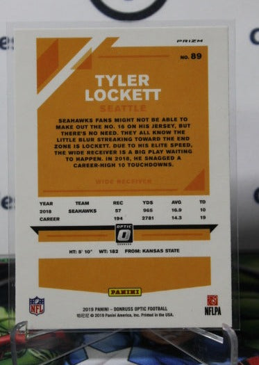 2019 PANINI DONRUSS OPTIC TYLER LOCKETT  # 89 PRIZM  NFL SEATTLE SEAHAWKS GRIDIRON  CARD