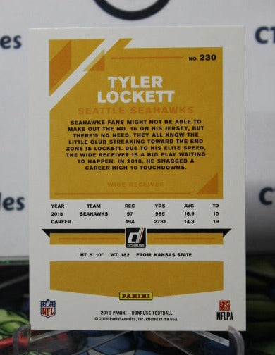 2019 PANINI DONRUSS TYLER LOCKETT  # 230  NFL SEATTLE SEAHAWKS GRIDIRON  CARD