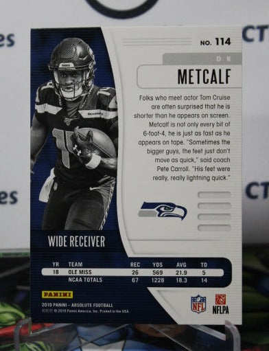 2019 PANINI ABSOLUTE D K METCALF  # 114 ROOKIE  NFL SEATTLE SEAHAWKS GRIDIRON  CARD