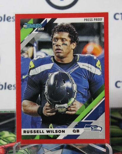2019 PANINI DONRUSS RUSSELL WILSON # 227 PRESS PROOF RED  NFL SEATTLE SEAHAWKS GRIDIRON  CARD