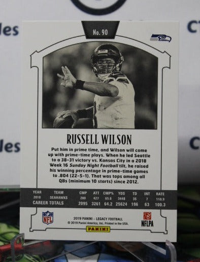 2019 PANINI LEGACY RUSSELL WILSON # 90  NFL SEATTLE SEAHAWKS GRIDIRON  CARD