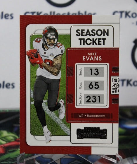 2021 PANINI CONTENDERS MIKE EVANS  # 92 SEASON TICKET NFL TAMPA BAY BUCCANEERS GRIDIRON  CARD