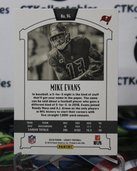 2019 PANINI LEGACY MIKE EVANS  # 94 NFL TAMPA BAY BUCCANEERS GRIDIRON  CARD