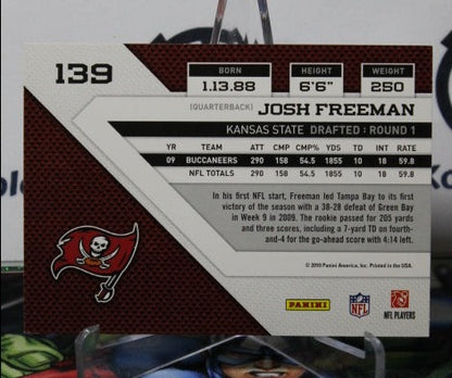 2010 PANINI THREADS JOSH FREEMAN  # 139 NFL TAMPA BAY BUCCANEERS GRIDIRON  CARD