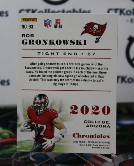 2020 PANINI CHRONICLES ROB GRONKOWSKI # 93 NFL TAMPA BAY BUCCANEERS GRIDIRON  CARD