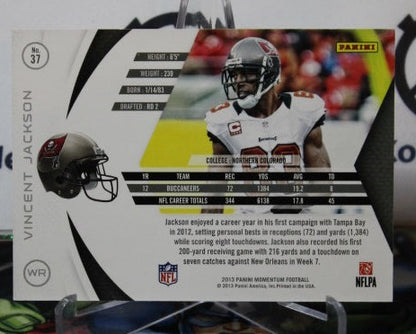 2013 PANINI MOMENTUM VINCENT JACKSON # 37 NFL TAMPA BAY BUCCANEERS GRIDIRON  CARD