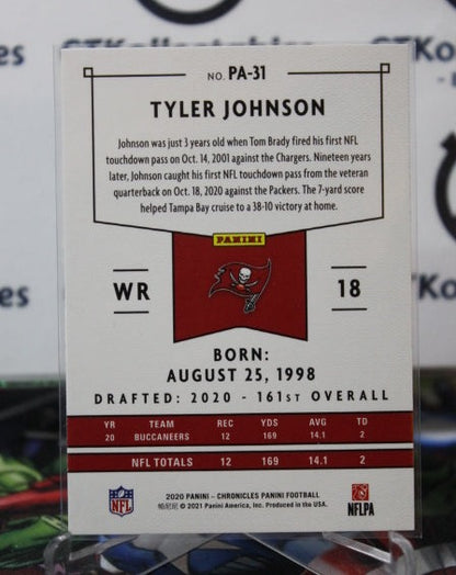 2020 PANINI CHRONICLES  TYLER JOHNSON # PA-31 ROOKIE NFL TAMPA BAY BUCCANEERS GRIDIRON  CARD
