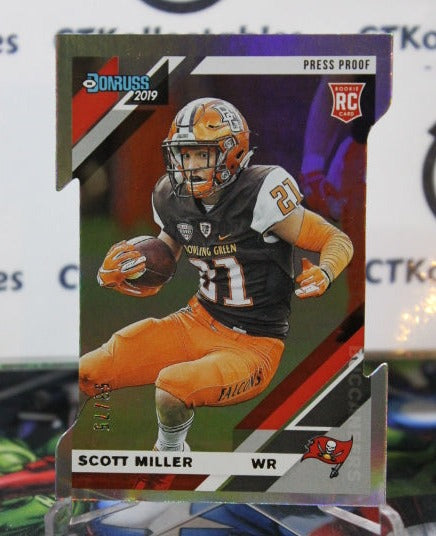 2019 PANINI DONRUSS PRESS PROOF SCOTT MILLER # 300 ROOKIE DIE CUT 53/75 NFL TAMPA BAY BUCCANEERS GRIDIRON  CARD