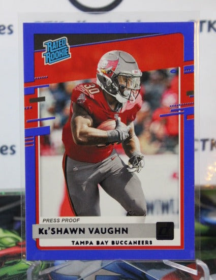 2020 PANINI DONRUSS PRESS PROOF Ke'SHAWN VAUGHN # 336 RATED ROOKIE NFL TAMPA BAY BUCCANEERS GRIDIRON  CARD