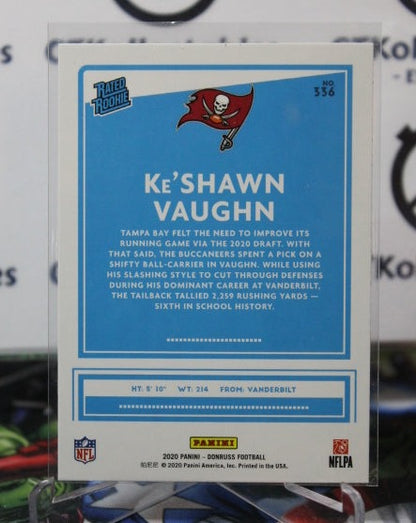 2020 PANINI DONRUSS PRESS PROOF Ke'SHAWN VAUGHN # 336 RATED ROOKIE NFL TAMPA BAY BUCCANEERS GRIDIRON  CARD