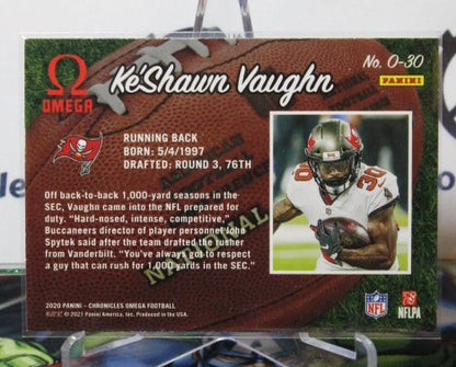 2020 PANINI CHRONICLES OMEGA Ke'SHAWN VAUGHN # O-30 ROOKIE NFL TAMPA BAY BUCCANEERS GRIDIRON  CARD
