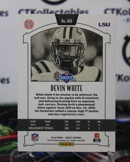 2019 PANINI LEGACY DEVIN WHITE # 160 DRAFT ROOKIE NFL TAMPA BAY BUCCANEERS GRIDIRON  CARD