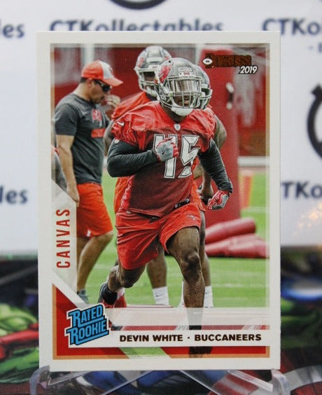 2019 PANINI DONRUSS DEVIN WHITE # 342 RATED CANVAS ROOKIE NFL TAMPA BAY BUCCANEERS GRIDIRON  CARD