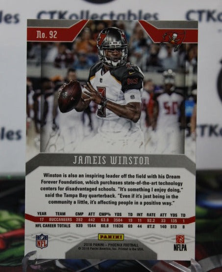2018 PANINI PHOENIX JAMEIS WINSTON # 92 NFL TAMPA BAY BUCCANEERS GRIDIRON  CARD