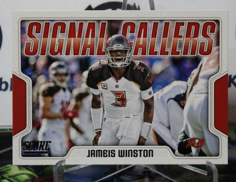 2018 PANINI SCORE JAMEIS WINSTON # 28 SIGNAL CALLERS NFL TAMPA BAY BUCCANEERS GRIDIRON  CARD