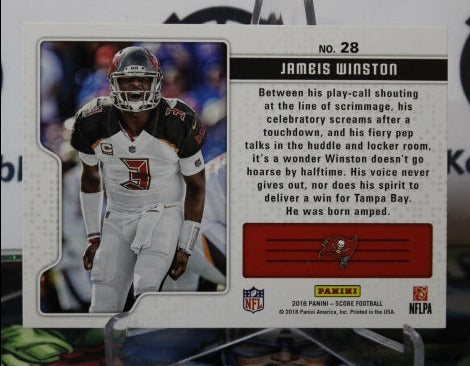 2018 PANINI SCORE JAMEIS WINSTON # 28 SIGNAL CALLERS NFL TAMPA BAY BUCCANEERS GRIDIRON  CARD