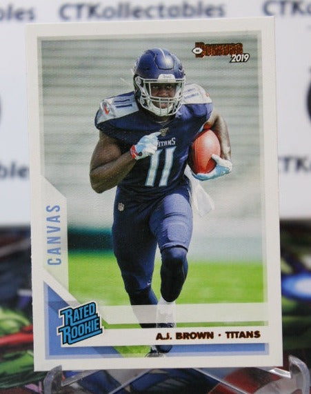 2019 PANINI DONRUSS A.J. BROWN  # 314 RATED ROOKIE CANVAS  NFL TENNESSEE TITANS GRIDIRON  CARD