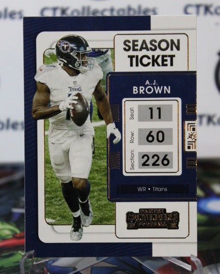 2021 PANINI CONTENDERS A.J. BROWN  # 96 SEASON TICKET  NFL TENNESSEE TITANS GRIDIRON  CARD