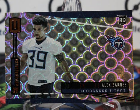 2019 PANINI UNPARALLELED ALEX BARNES  # 271 ROOKIE GROOVE  NFL TENNESSEE TITANS GRIDIRON  CARD