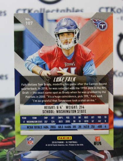 2018 PANINI XR LUKE FALK  # 107 ROOKIE NFL TENNESSEE TITANS GRIDIRON  CARD