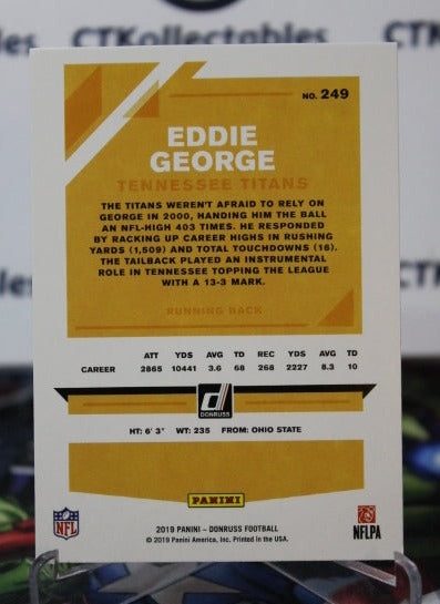 2019 PANINI DONRUSS EDDIE GEORGE  # 249 NFL TENNESSEE TITANS GRIDIRON  CARD