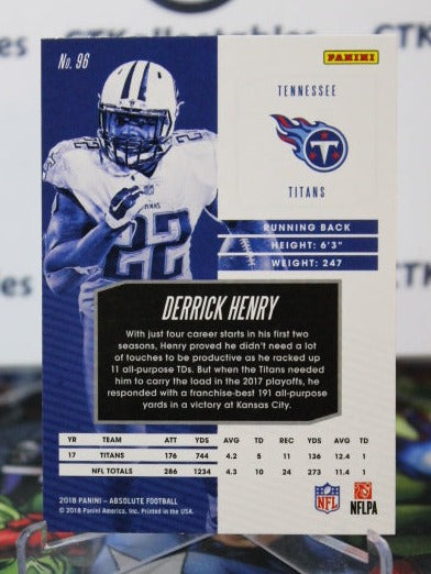 2018 PANINI ABSOLUTE DERRICK HENRY  # 96  NFL TENNESSEE TITANS GRIDIRON  CARD