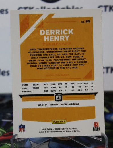 2019 PANINI DONRUSS OPTIC DERRICK HENRY  # 95  NFL TENNESSEE TITANS GRIDIRON  CARD