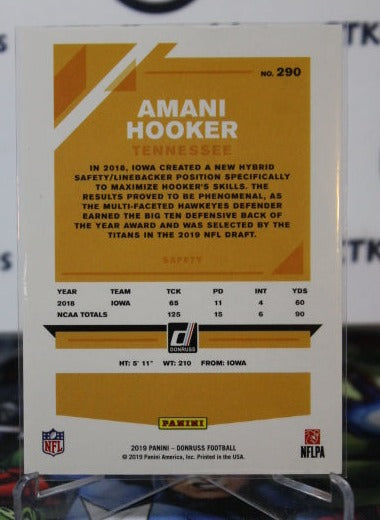 2019 PANINI DONRUSS PRESS PROOF AMANI HOOKER # 290 ROOKIE 049/100 NFL TENNESSEE TITANS GRIDIRON CARD