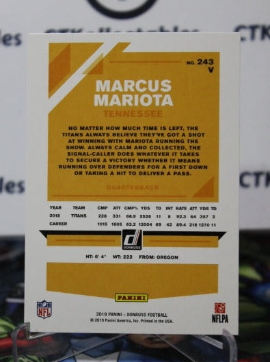 2019 PANINI DONRUSS  MARCUS MARIOTA  # 243V  NFL TENNESSEE TITANS GRIDIRON  CARD