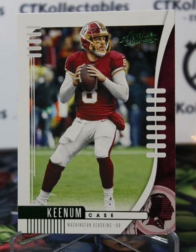 2019 PANINI ABSOLUTE CASE KEENUM # 58 GREEN NFL WASHINGTON REDSKINS GRIDIRON  CARD