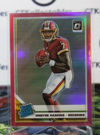 2019 PANINI DONRUSS DWAYNE HASKINS # 151 RATED ROOKIE PRIZM PINK NFL WASHINGTON REDSKINS GRIDIRON  CARD