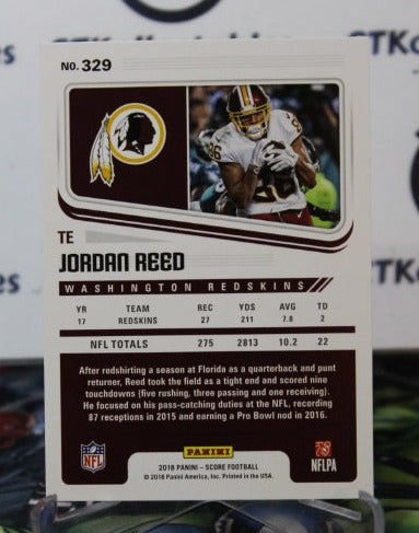 2018 PANINI SCORE JORDAN REED # 329 NFL WASHINGTON REDSKINS GRIDIRON  CARD