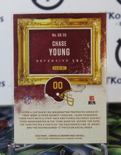 2020 PANINI GRIDIRON KINGS CHASE YOUNG  # GK-35 ROOKIE NFL WASHINGTON REDSKINS GRIDIRON  CARD