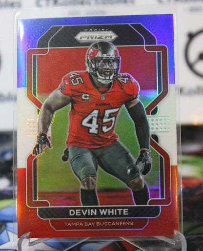 2021 PANINI PRIZM DEVIN WHITE # 296 RED WHITE BLUE PRIZM NFL TAMPA BAY BUCCANEERS GRIDIRON  CARD