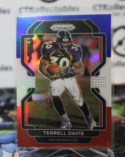 2021 PANINI PRIZM TERRELL DAVIS # 206 RED WHITE BLUE PRIZM NFL DENVER BRONCOS GRIDIRON CARD