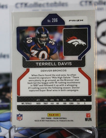 2021 PANINI PRIZM TERRELL DAVIS # 206 RED WHITE BLUE PRIZM NFL DENVER BRONCOS GRIDIRON CARD