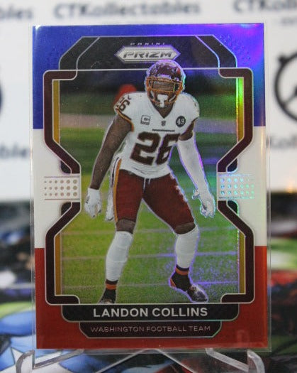 2021 PANINI LANDON COLLINS  # 215 RED WHITE BLUE PRIZM  NFL WASHINGTON REDSKINS GRIDIRON  CARD