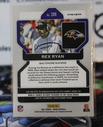 2021 PANINI PRIZM REX RYAN # 289 ROOKIE RED WHITE BLUE PRIZM NFL RAVENS GRIDIRON CARD