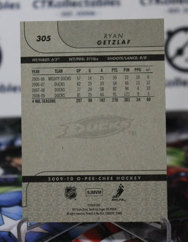 2009-10 O-PEE-CHEE RYAN GETZLAF # 305 ANAHEIM DUCKS NHL HOCKEY CARD