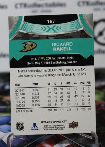 2021-22 UPPER DECK MVP RICKARD RAKELL # 167 ANAHEIM DUCKS NHL HOCKEY CARD