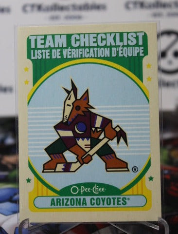 2021-22 O-PEE-CHEE TEAM CHECKLIST # 552 RETRO ARIZONA COYOTES NHL HOCKEY CARD