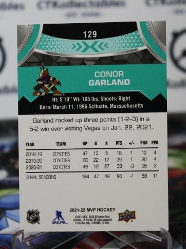 2021-22 UPPER DECK MVP CONOR GARLAND # 129 ARIZONA COYOTES NHL HOCKEY CARD