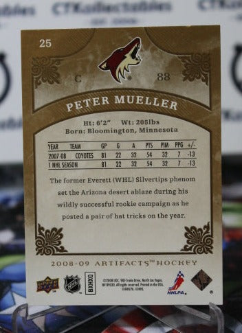 2008-09 UPPER DECK ARTIFACTS PETER MUELLER # 25 ROOKIE ARIZONA COYOTES NHL HOCKEY CARD