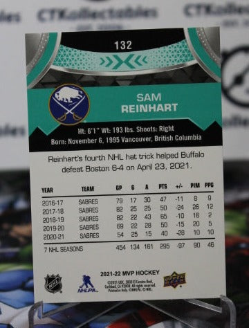 2021-22 UPPER MVP SAM REINHART # 132 BUFFALO SABRES NHL HOCKEY TRADING CARD