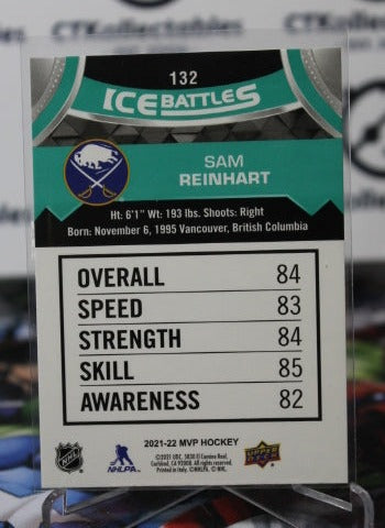 2021-22 UPPER MVP SAM REINHART # 132 ICE BATTLES BUFFALO SABRES NHL HOCKEY TRADING CARD