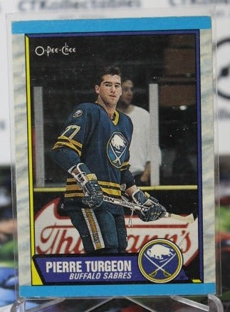 1989-90 O-PEE CHEE PIERRE TURGEON # 25 BUFFALO SABRES NHL HOCKEY TRADING CARD