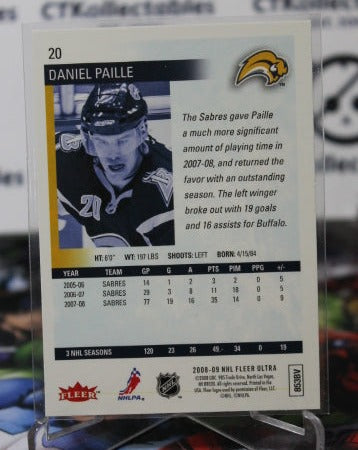 2008-09 FLEER ULTRA DANIEL PAILLE # 20 BUFFALO SABRES NHL HOCKEY TRADING CARD