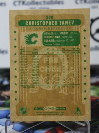 2021-22  O-PEE-CHEE CHRISTOPHER TANEV # 208 RETRO HOCKEY NHL CALGARY FLAMES  CARD