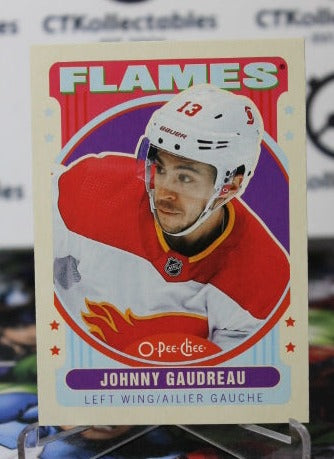 2021-22  O-PEE-CHEE JOHNNY GAUDREAU # 37 RETRO HOCKEY NHL CALGARY FLAMES  CARD